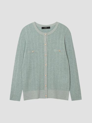 Wool mixed cropped neck pocket knit cardigan [UFI3 - UNIT - Modalova