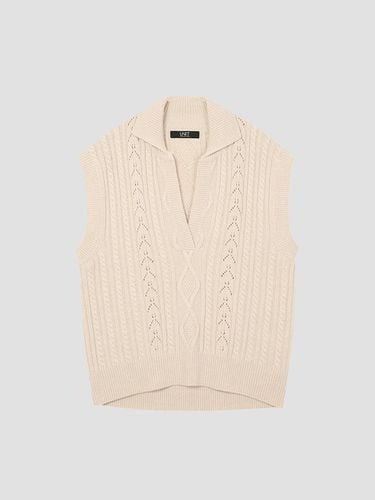 Wool Blend turtleneck cable knit vest - UNIT - Modalova