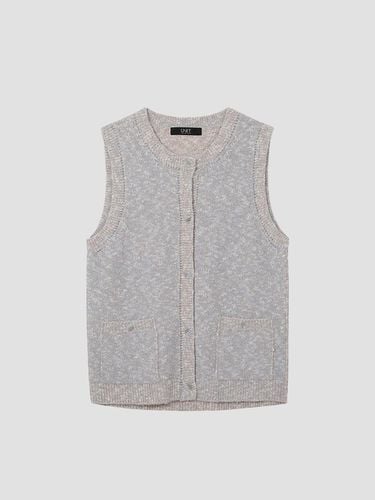 Mohair mixed crew neck pocket knitwear vest - UNIT - Modalova