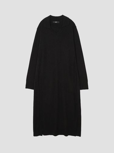 Wool blended polo maxi knitwear dress - UNIT - Modalova