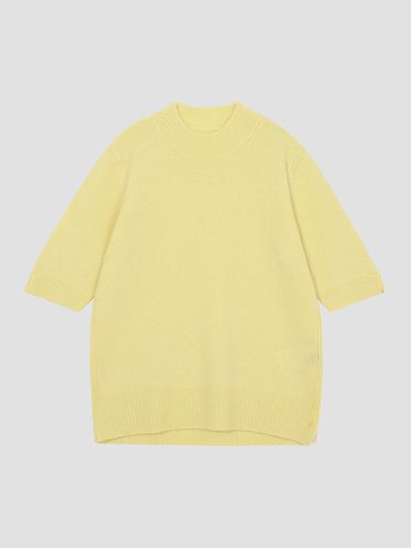 Cashmere mock neck button knit pullover - UNIT - Modalova