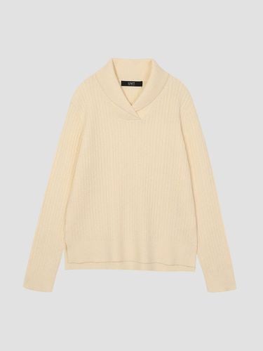 Wool Blend cable shawl neck knitwear pullover - UNIT - Modalova