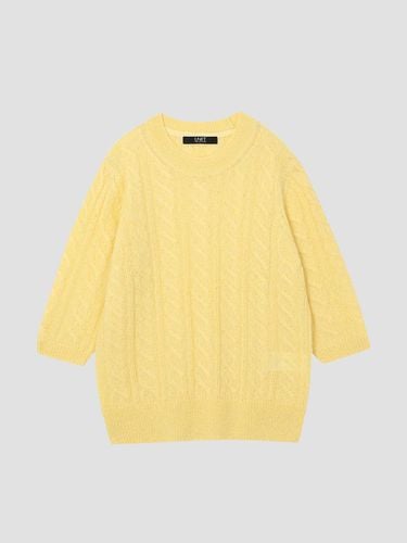 Mohair cable crew neck knit pullover - UNIT - Modalova