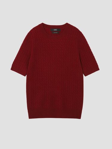 Cashmere crewneck cable knit pullover - UNIT - Modalova