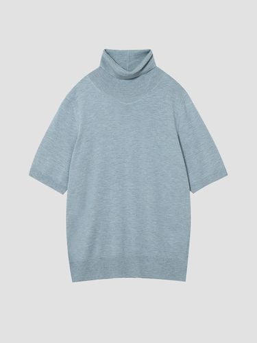 Wool blend turtleneck short-sleeve pullover - UNIT - Modalova