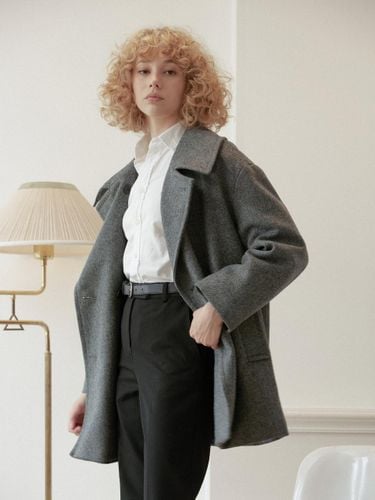 Herringbone Double Half Coat - ABRAHAM MOON - Modalova