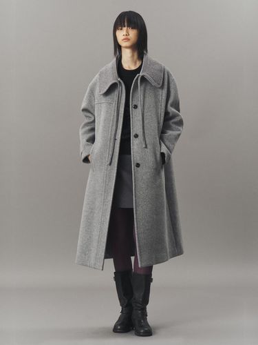 KNIT COLLAR BALMACAAN COAT_MISTY GREY - ahwe - Modalova