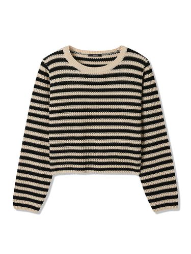 Women's Waffle Organized Stripe Long Sleeve Knit - ADHOC - Modalova