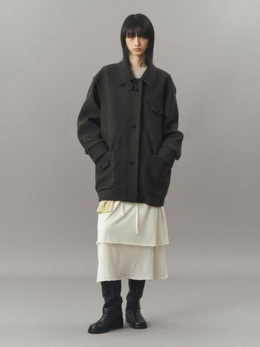 WOOL FIELD JACKET_D KHAKI - ahwe - Modalova