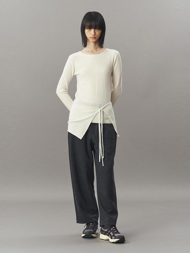 RIBBED PULL OVER AND WRAP SET UP_BEIGE - ahwe - Modalova