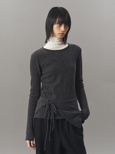 RIBBED PULL OVER AND WRAP SET UP_CHARCOAL - ahwe - Modalova