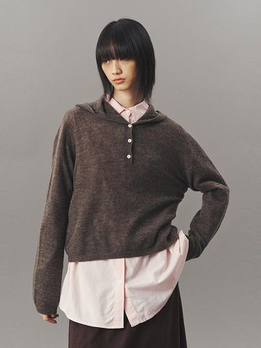 Wool Hooded Pullover Sweater _ - ahwe - Modalova