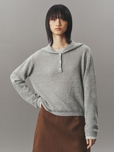 Wool Hooded Pullover Sweater _ - ahwe - Modalova