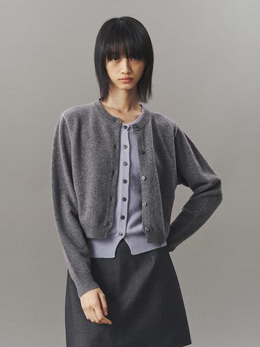 LAYERED WOOL CARDIGAN_MISTY GREY - ahwe - Modalova