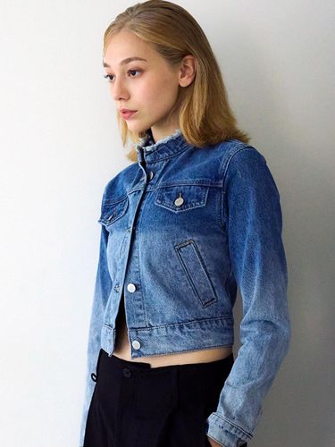 Stand Color Crop Denim Blouson () - FREI - Modalova