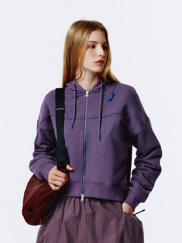 Hooded Crop Overfit Zip-up Hoodie [] (3161) - PAN AM - Modalova