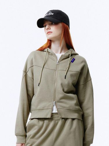 Hooded Cropped Cotton Zip-up Jacket [] (3161) - PAN AM - Modalova