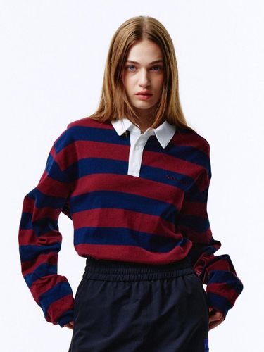 Stripe Collar Long Sleeve Tee 3112 - PAN AM - Modalova