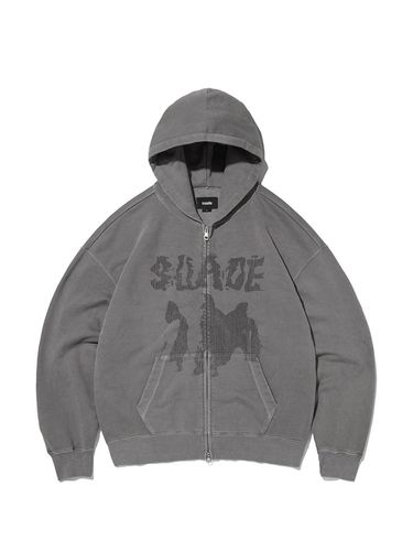 ALBINO HOOD ZIP UP [PIGMENT GRAY] - SUADE - Modalova