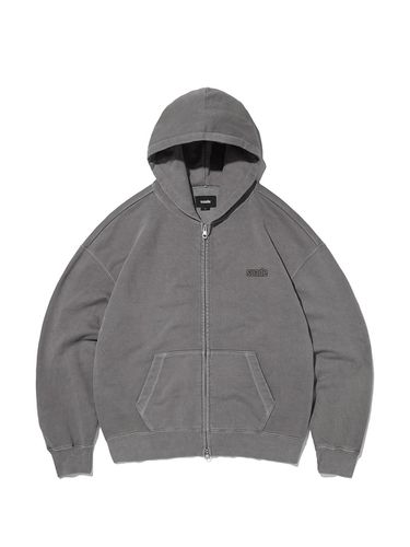 WASHED HOOD ZIP UP [PIGMENT GRAY] - SUADE - Modalova