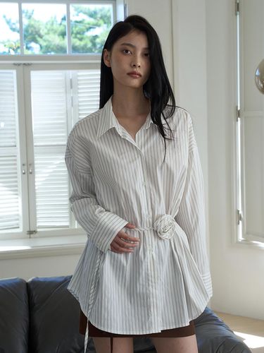 CASAGE STRIPE COTTON SHIRT - BEIGE - AWIT - Modalova