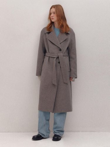 HAND MADE] PURE WOOL BELTED DOUBLE CT (GREY) - AVA MOLLI - Modalova