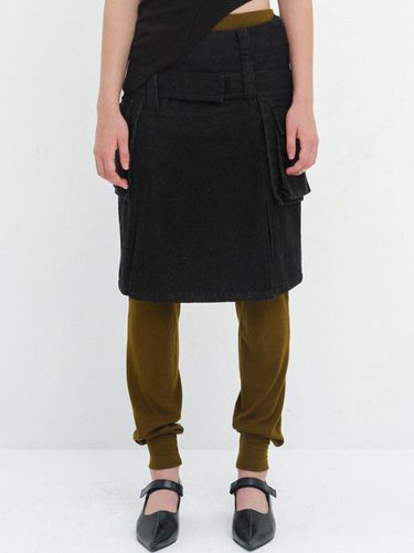 BELT BAG LAYERED MIDI SKIRT / BLACK - CERRIC - Modalova