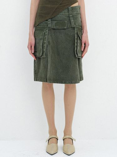 BELT BAG LAYERED MIDI SKIRT / KHAKI - CERRIC - Modalova