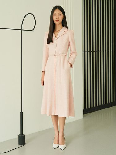 VIOLETTA Tailored Collar Tweed Dress_pink - ame - Modalova