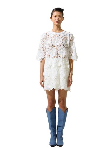 Floral See - Through Short Sleeve Long Blous - GREEDILOUS - Modalova