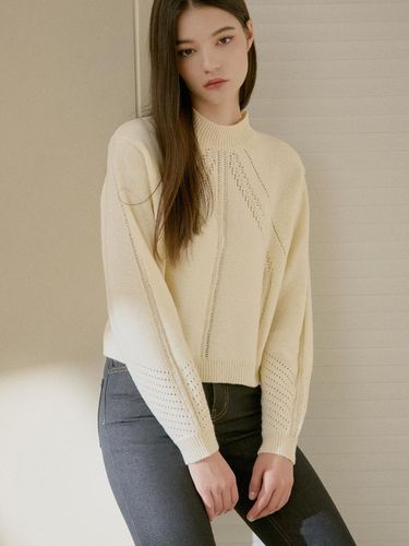 Cashmere lace half-neck pullover - knizure - Modalova