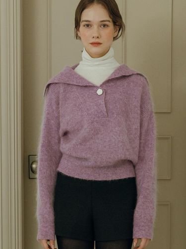 Mohair Wide Collar Pullover_2COLOR - knizure - Modalova