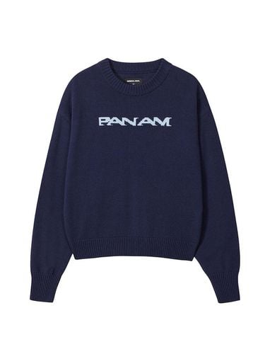 Women's Cropped Knitwear Pullover 3169 Navy - PAN AM - Modalova