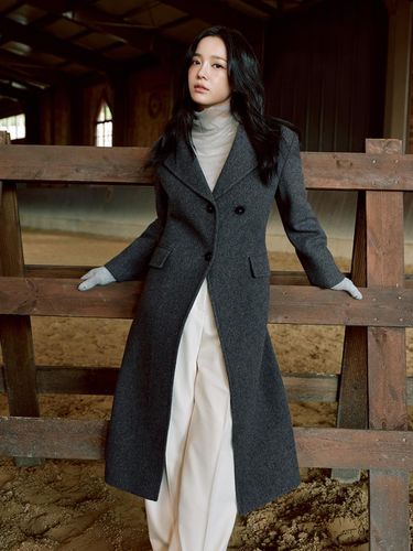 Tailored Single Button Japanese Wool Long Coat (ITOBWHC720) - itMICHAA - Modalova