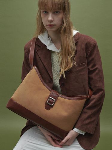 Veil bag - suede Brown - SEMICODE - Modalova