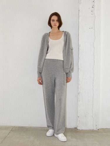 Wide - Leg Cashmere 100% Pants L / Grey - Mare di mari - Modalova