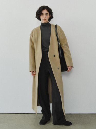 Nocollar belted wool maxi coat - URAGO - Modalova