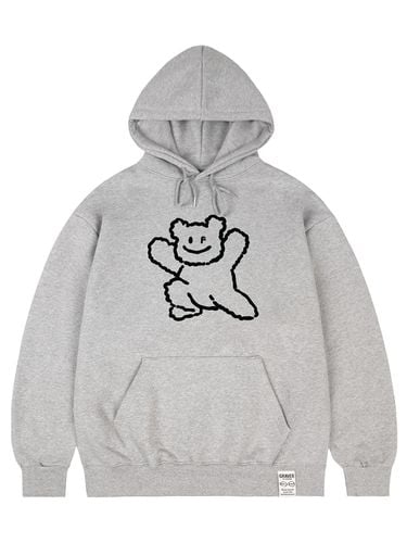 UNISEX] Big Line Bear Smile Hoodie_Gray - GRAVER - Modalova