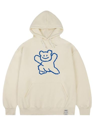 UNISEX] Big Line Bear's Smile Hoodie_beige - GRAVER - Modalova