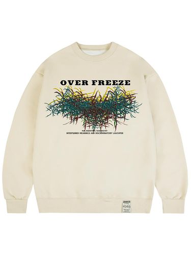 UNISEX] Oversized Freeze Sweatshirt_Beige - GRAVER - Modalova