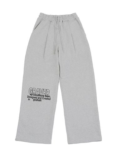 UNISEX] GRAR - LETTERING Sweat Pintuck Wide Pants - GRAVER - Modalova