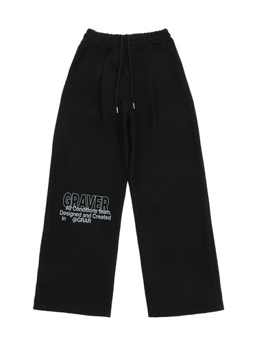 UNISEX] GRAR - LETTERING Sweat Pintuck Wide Pants - GRAVER - Modalova