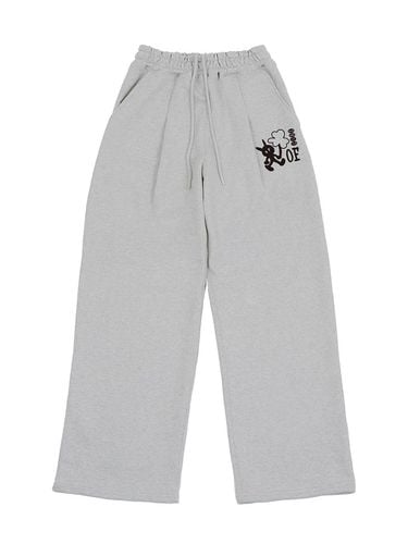 UNISEX] LUCKY - Sweat Pintuck Wide Pants_Gray - GRAVER - Modalova