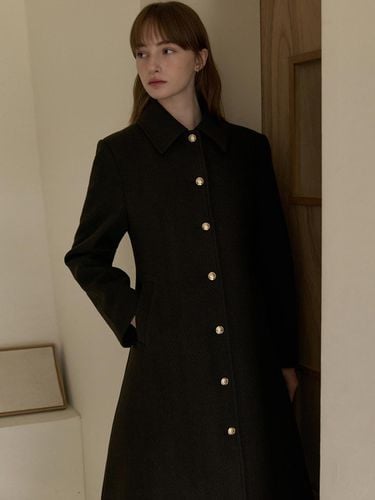 Corduroy Flared Long Coat Dark j1618 - JOORTI - Modalova