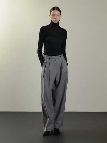 Wool wide pleats pants - GRAY - STAYPEOPLE - Modalova