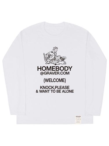 UNISEX] HOME BODY Long-Sleeved T-shirt_White - GRAVER - Modalova