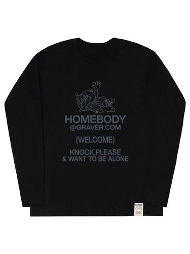 UNISEX] HOME BODY Long-Sleeved T-Shirt_Black - GRAVER - Modalova