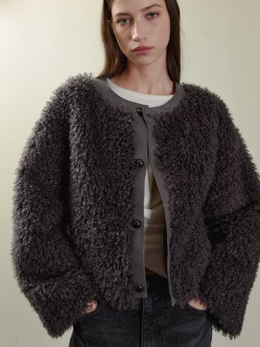 Ostrous Fur Crop Jacket - GRAY - STAYPEOPLE - Modalova