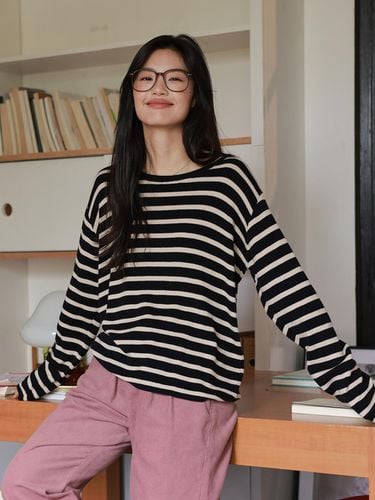 LS_Long sleeve striped overfit top - LANGSON - Modalova