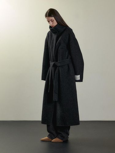 HAND MADE] Alpaca maxi coat - CHARCOAL - STAYPEOPLE - Modalova